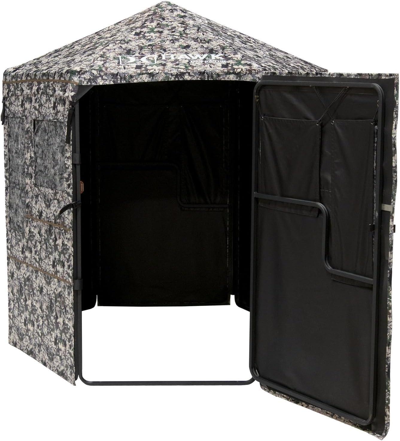 Durable Camo Concealing Ground Hunting Blind with Magnetic Closures