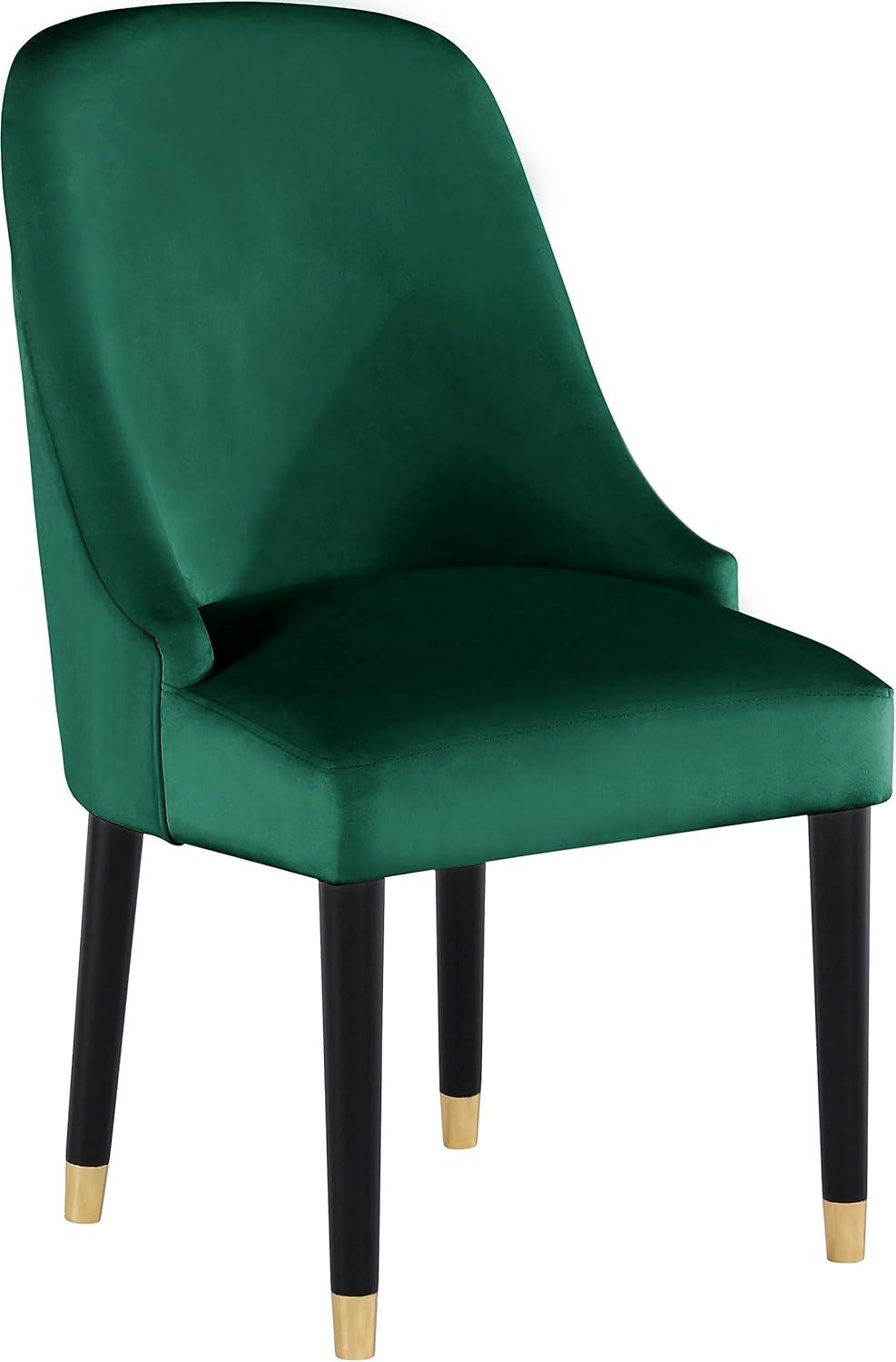 Meridian Furniture Omni Green Velvet Dining Chair with Black Legs (Set of 2)