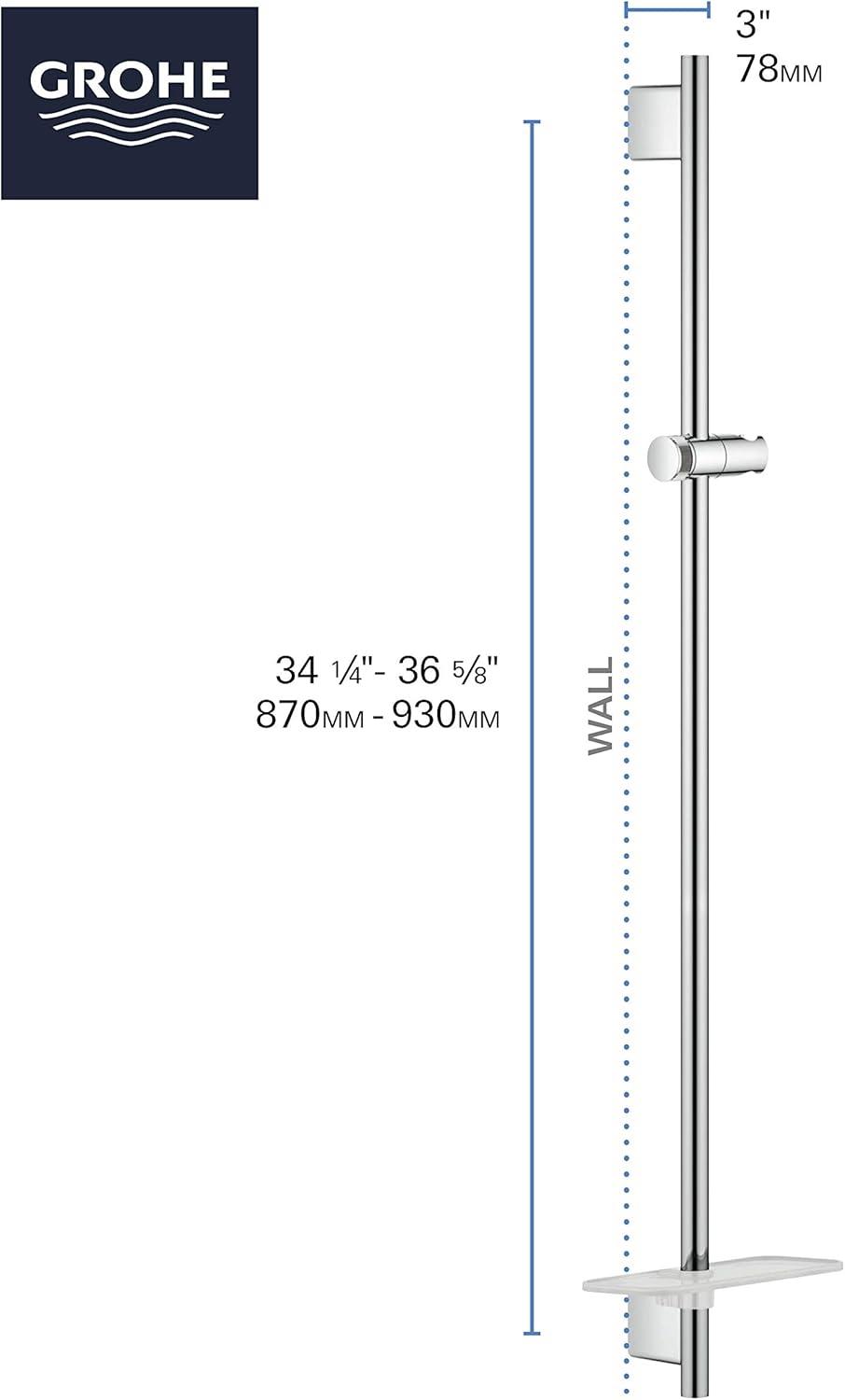 Matte Black 36-Inch Wall Mounted Slide Bar