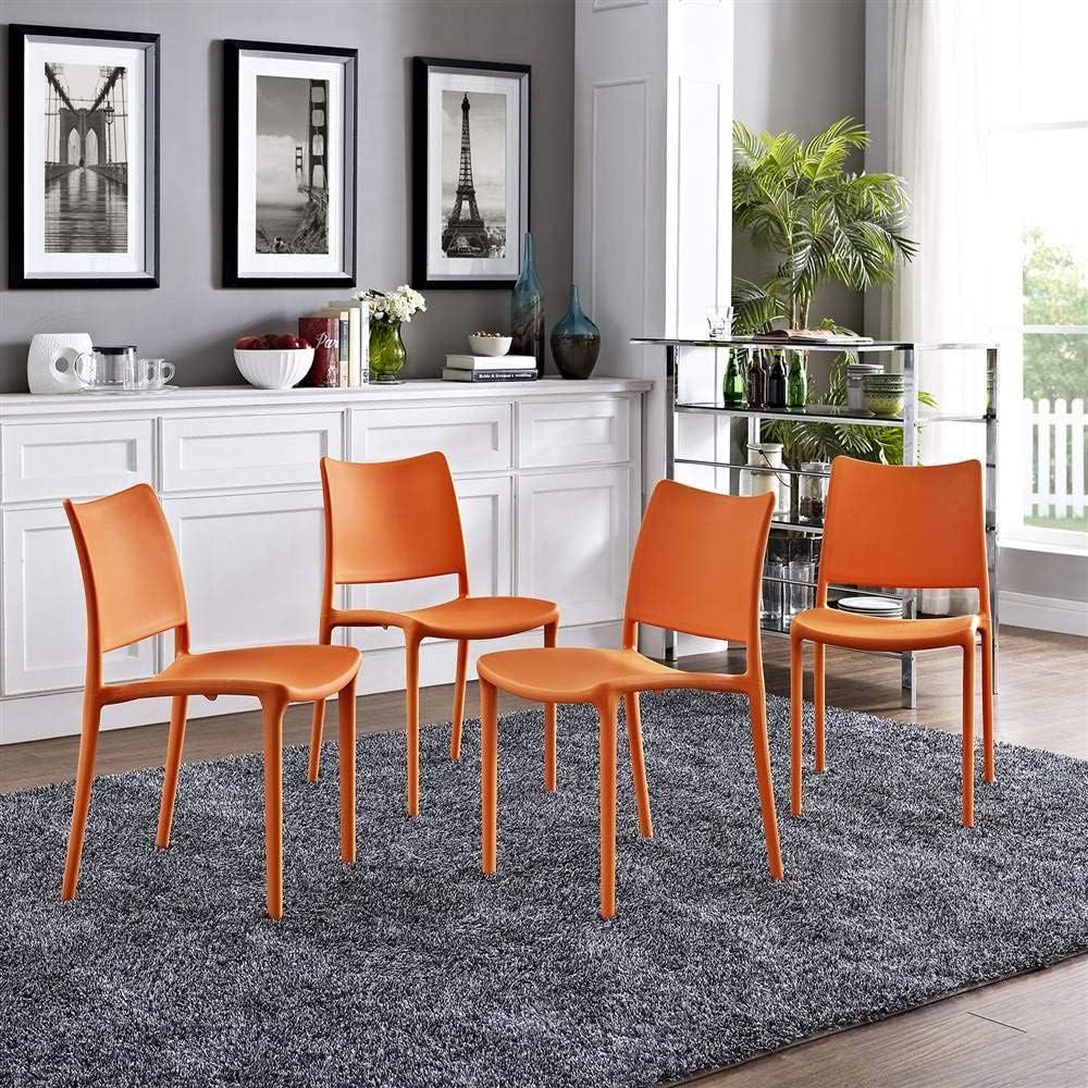 Hipster Vibrant Orange Stackable Indoor/Outdoor Side Chair