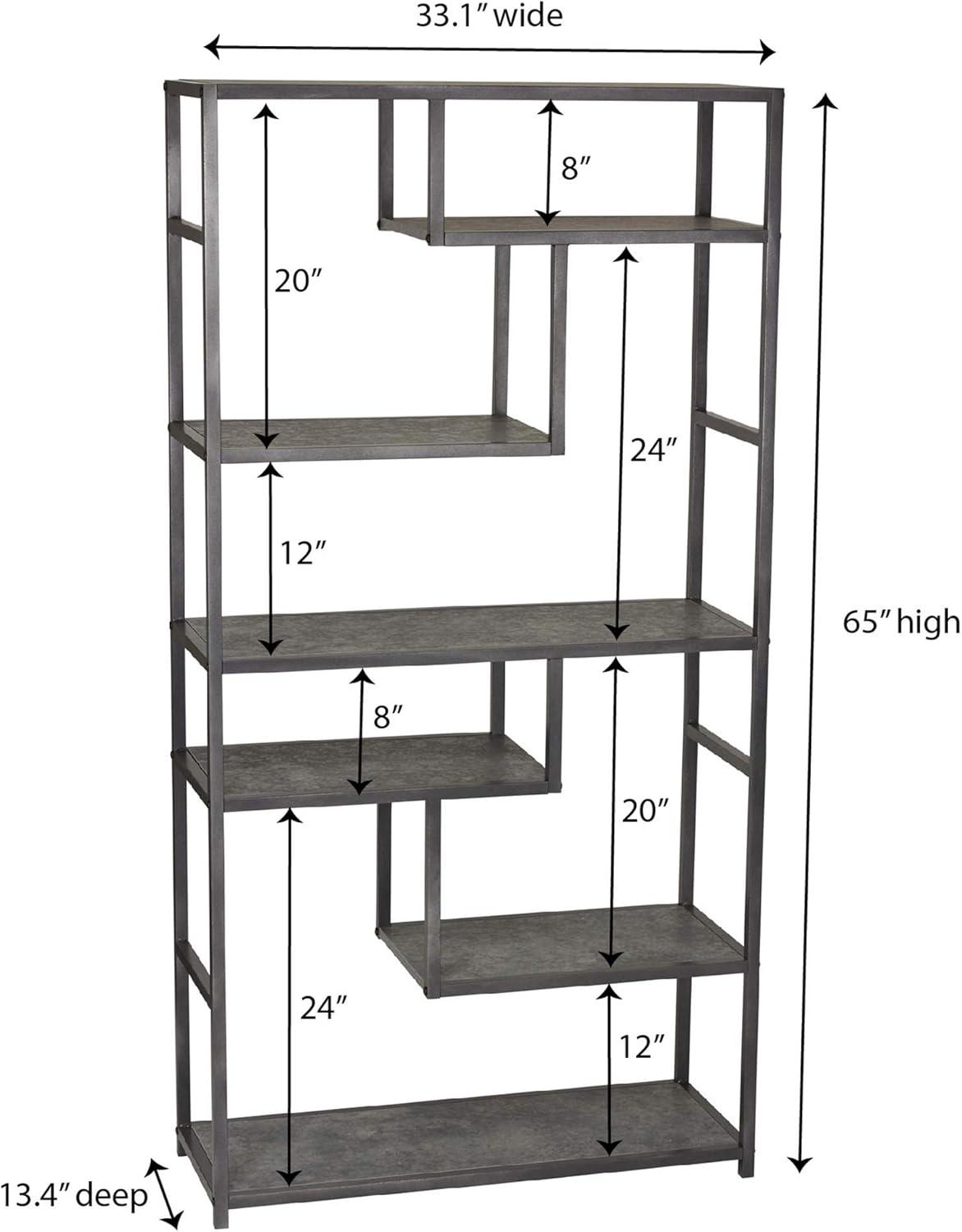 Household Essentials 65" Jamestown Tall 6 Shelf Bookshelf