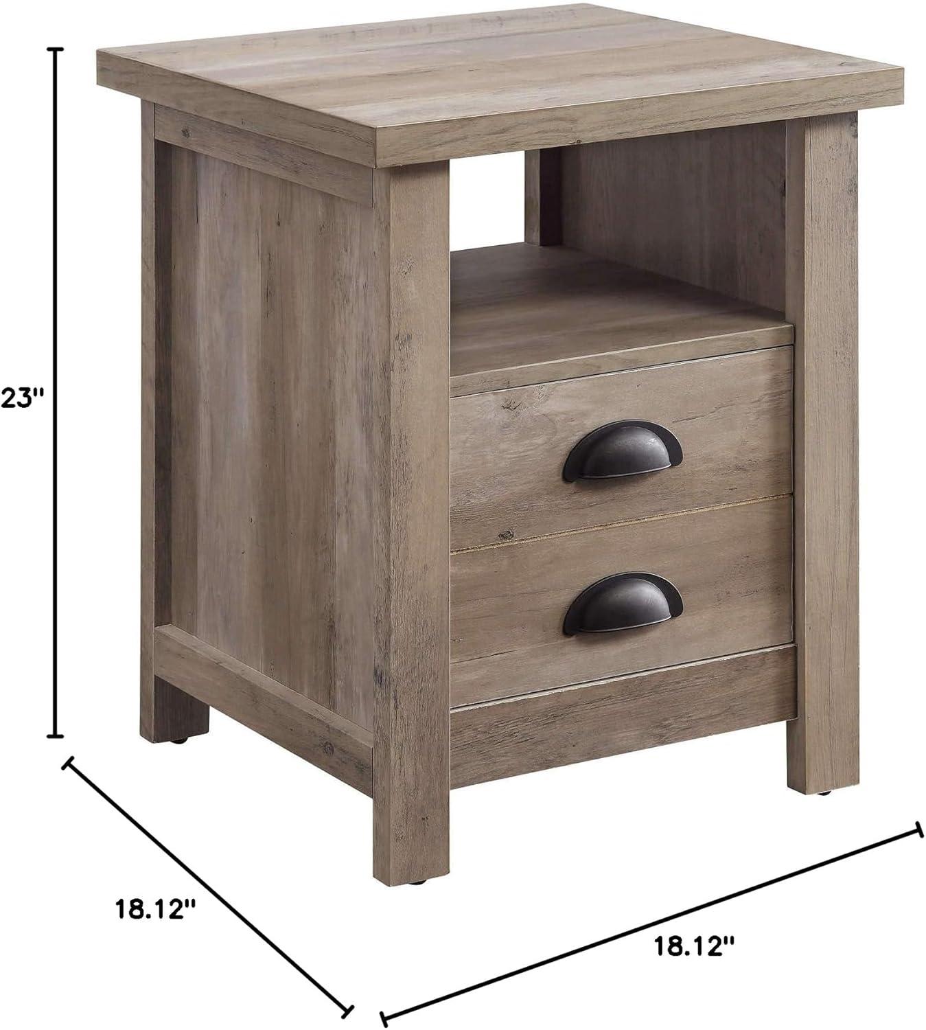 Better Homes & Gardens Granary Modern Farmhouse End Table, Rustic Gray