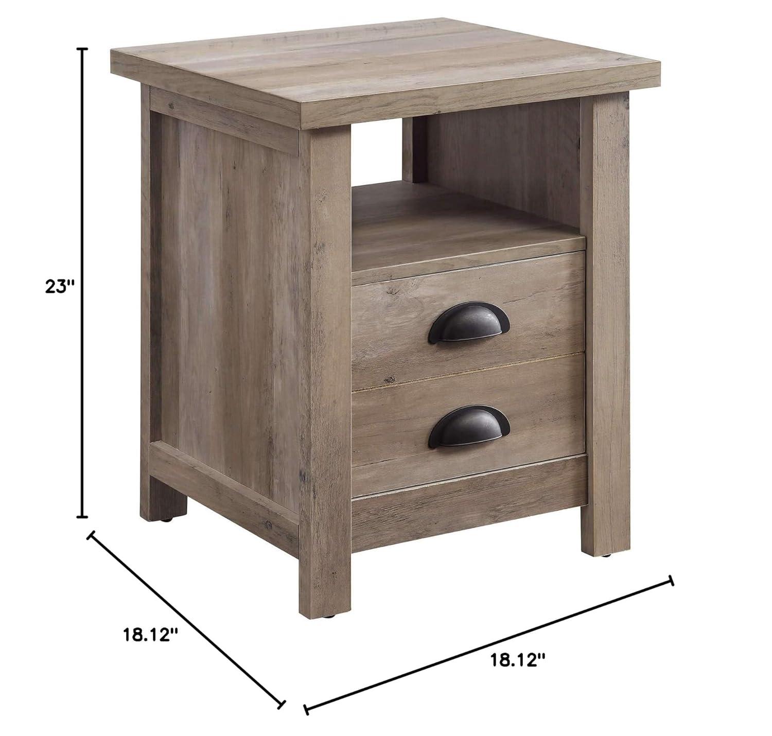 Better Homes & Gardens Granary Modern Farmhouse End Table, Rustic Gray