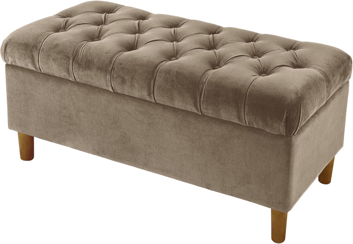 Velvet Upholstered Storage Bench