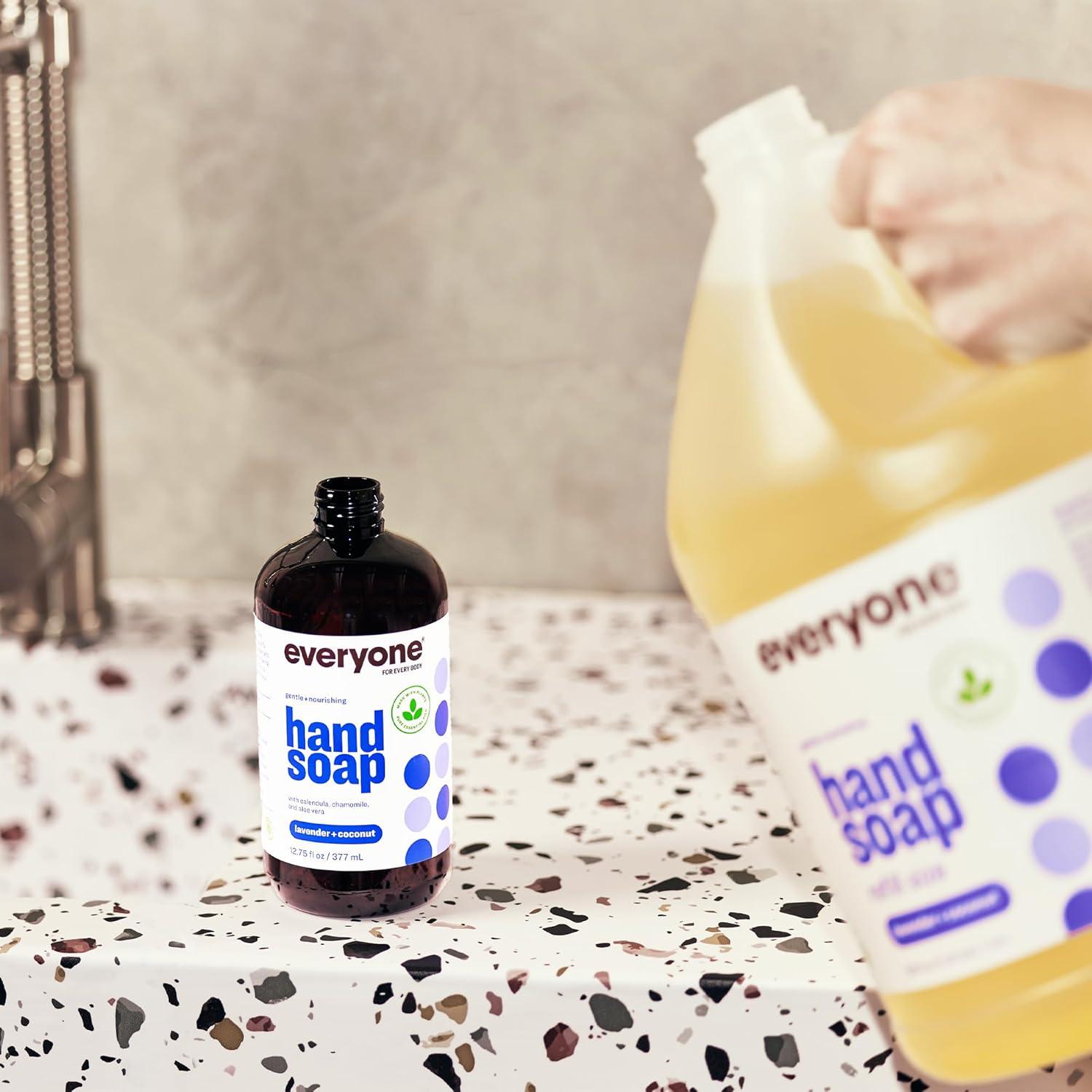 Everyone Liquid Hand Soap Refill, 1 Gallon, Lavender and Coconut, Plant-Based Cleanser with Pure Essential Oils