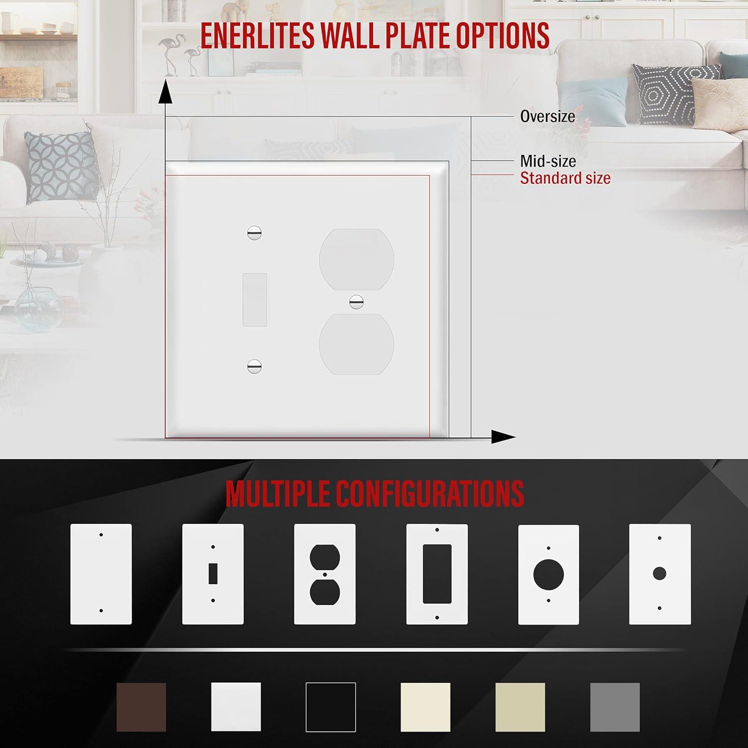 White Glossy Polycarbonate 2-Gang Toggle Switch Wall Plate