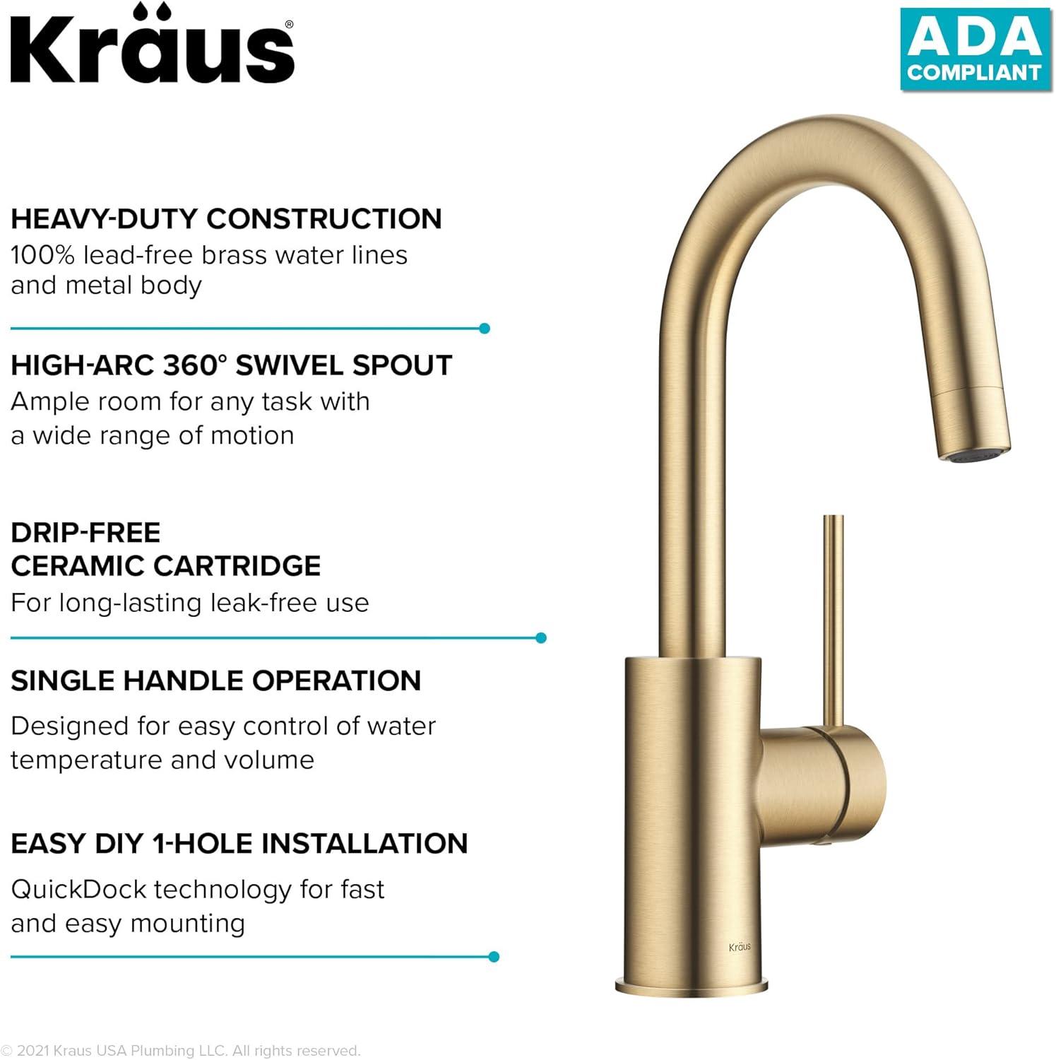 Kraus Oletto™ Single Handle Kitchen Bar Faucet KPF-2600SFACB