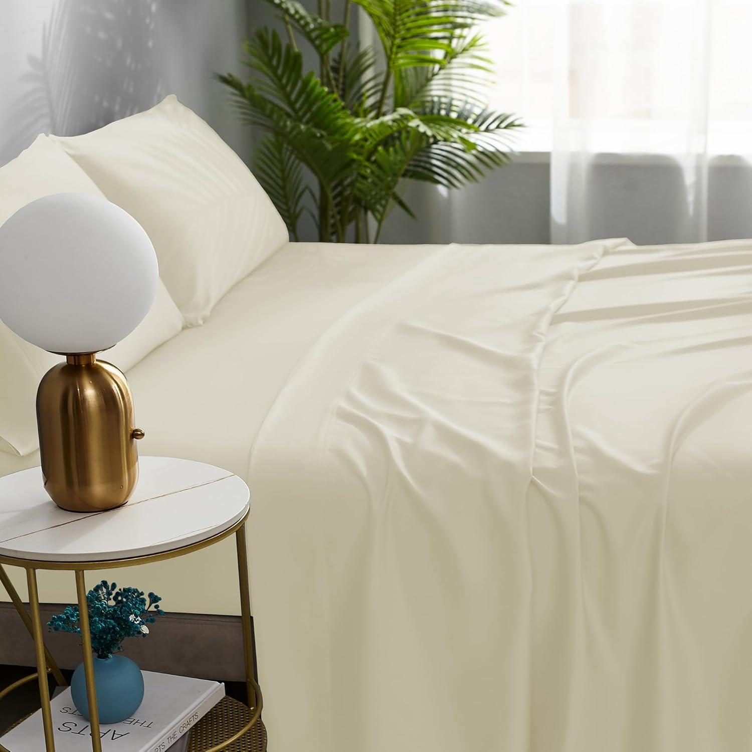 White Bamboo Deep Pocket King Sheet Set
