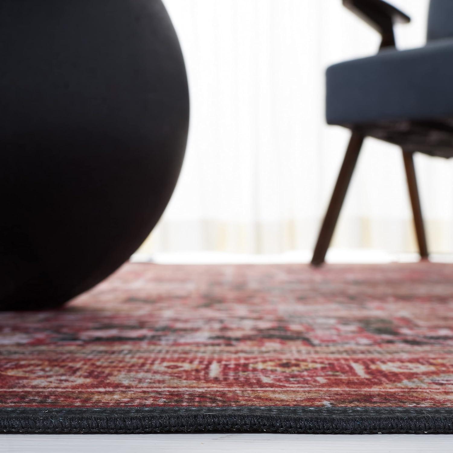 Tucson Vintage Persian TSN114 Power Loomed Machine Washable Skid-Resistant Indoor Accent Rug - Rust/Green - 3'x5' - Safavieh