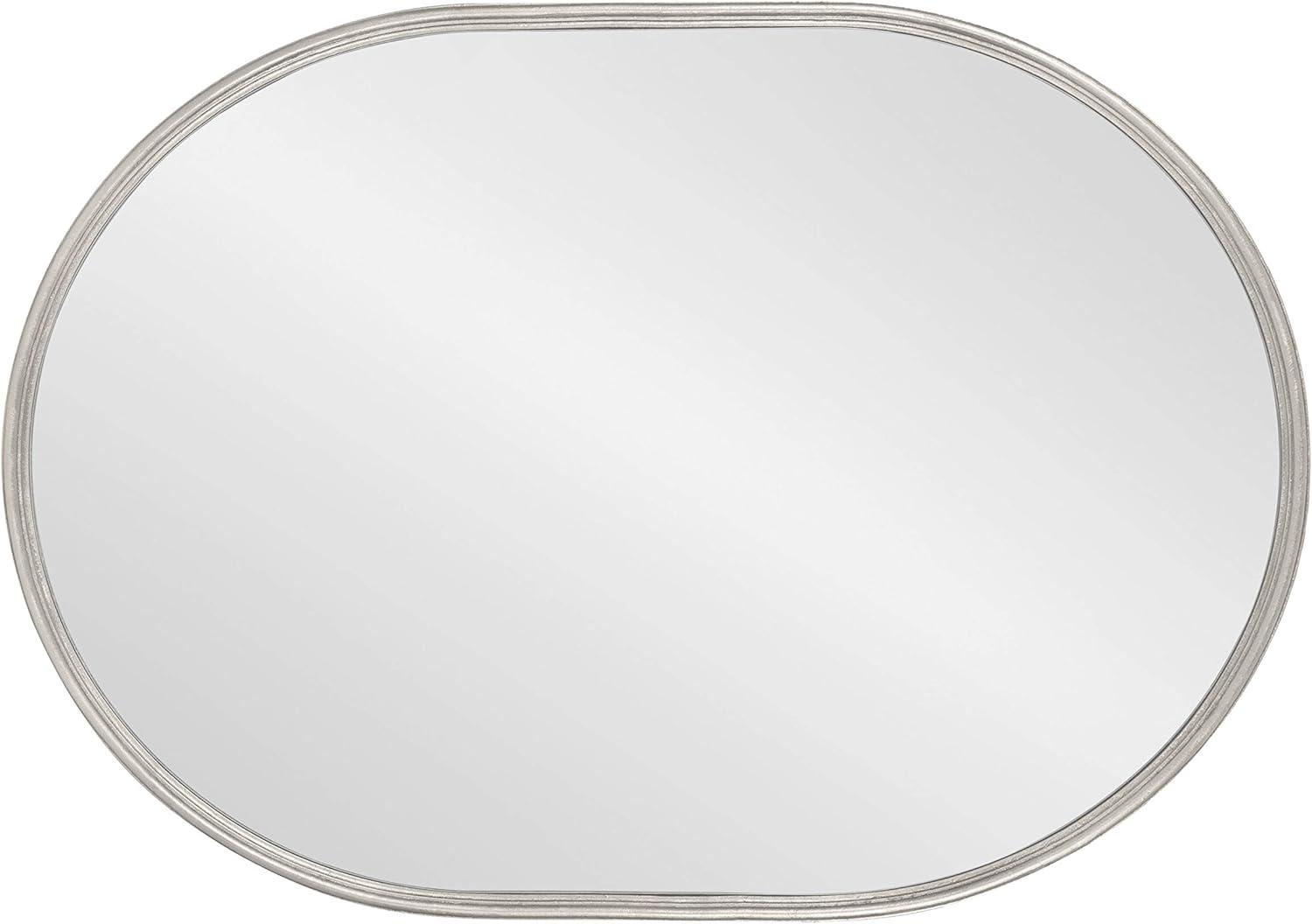 Kate and Laurel Caskill Mid-Century Framed Capsule Wall Mirror, 18 x 24, Silver, Modern Decorative Mirror for Wall