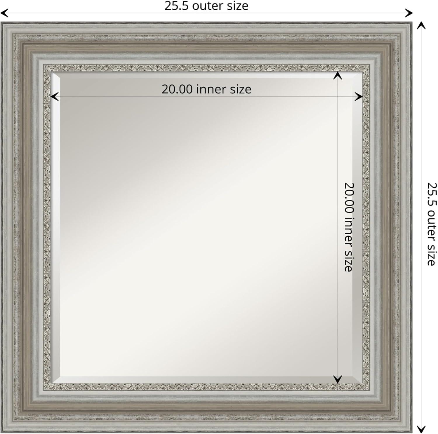 Parlor Silver Beveled Glass Bathroom Vanity Mirror