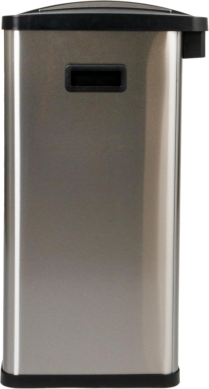 Household Essentials Steel Motion Sensor Multi-Compartment Trash/Recycling Bins - 8 Gallons