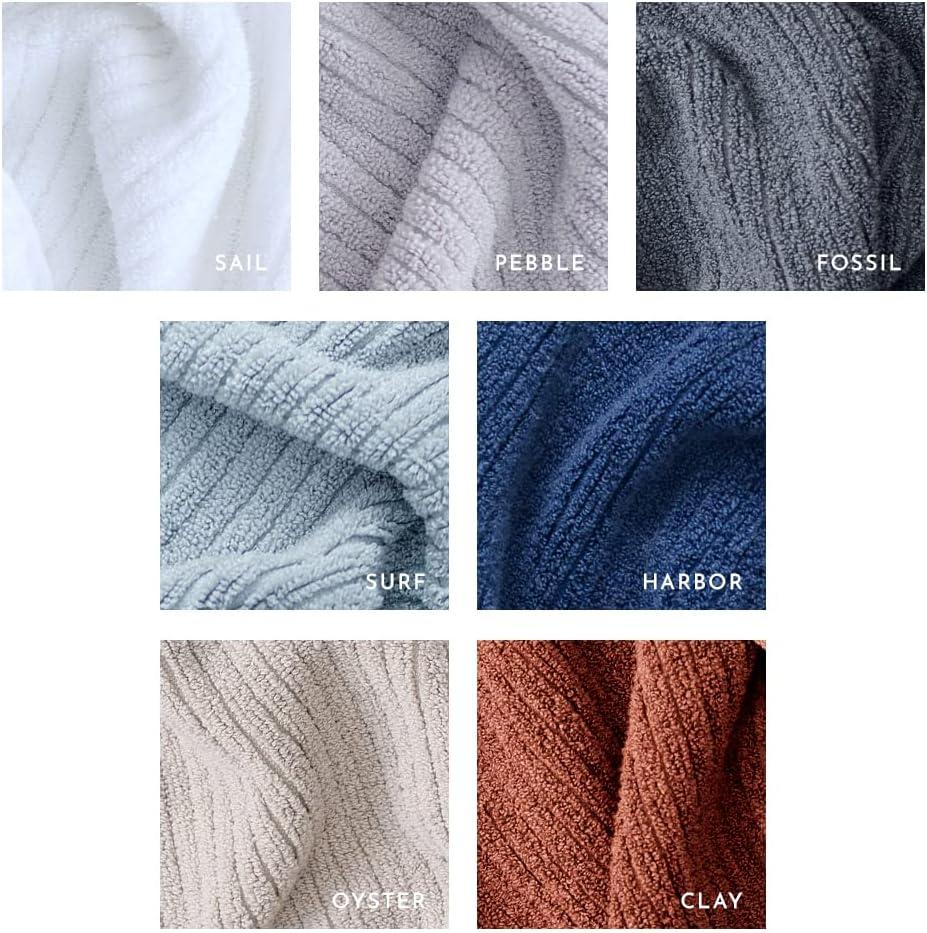 Pebble Gray 6-Piece Cotton Microfiber Bath Towel Set