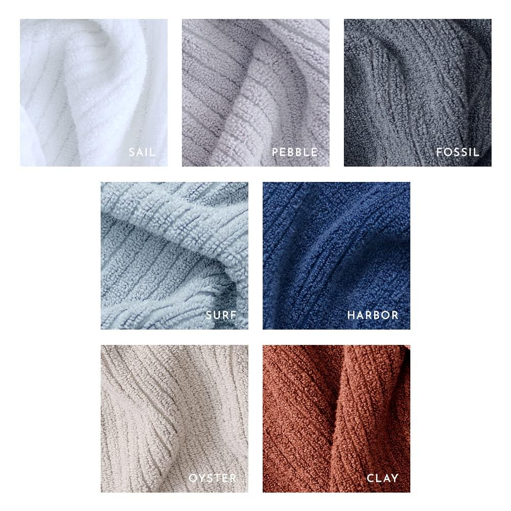 Pebble Gray 6-Piece Cotton Microfiber Bath Towel Set