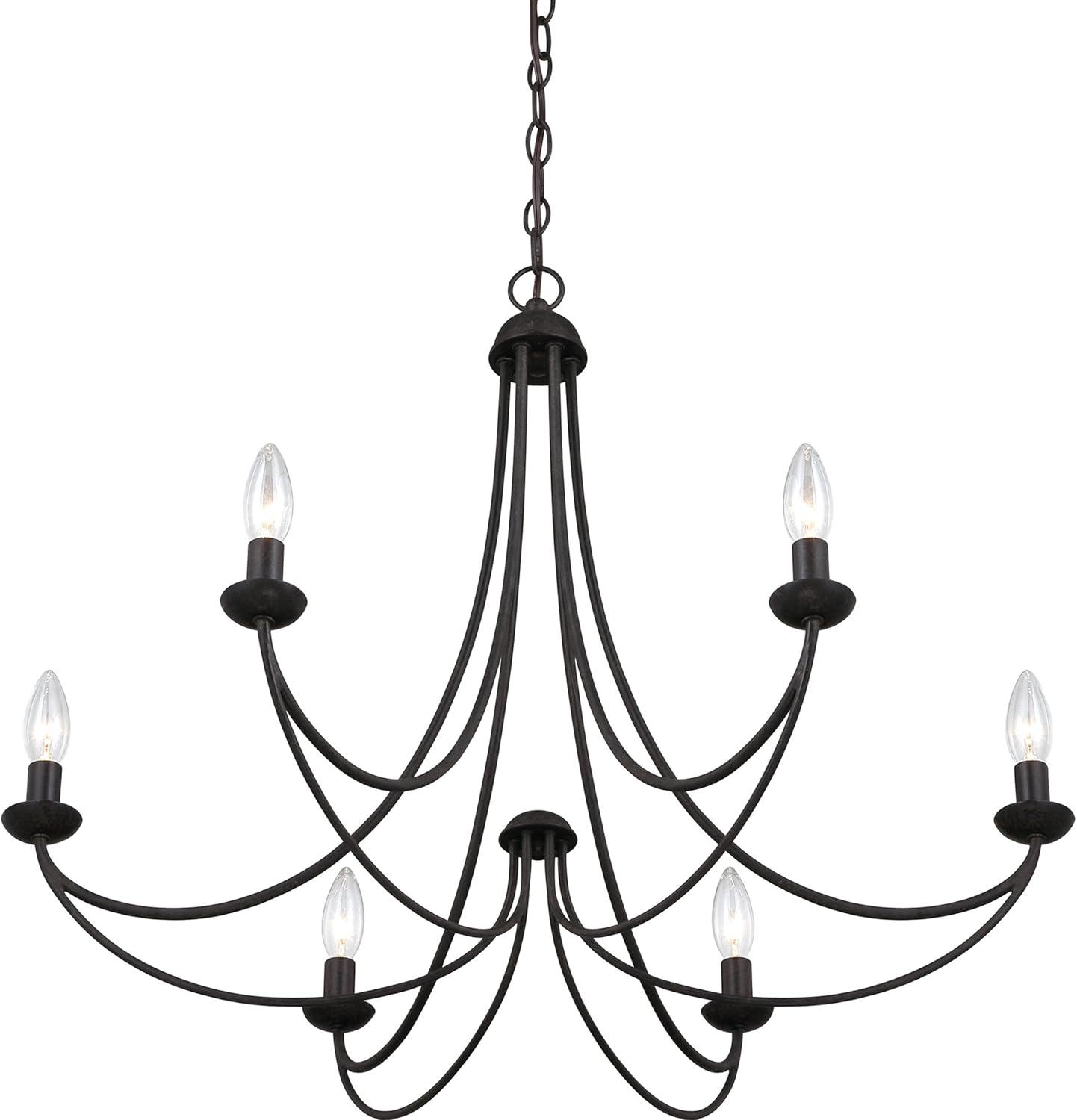 Imperial Bronze 6-Light Steel Chandelier