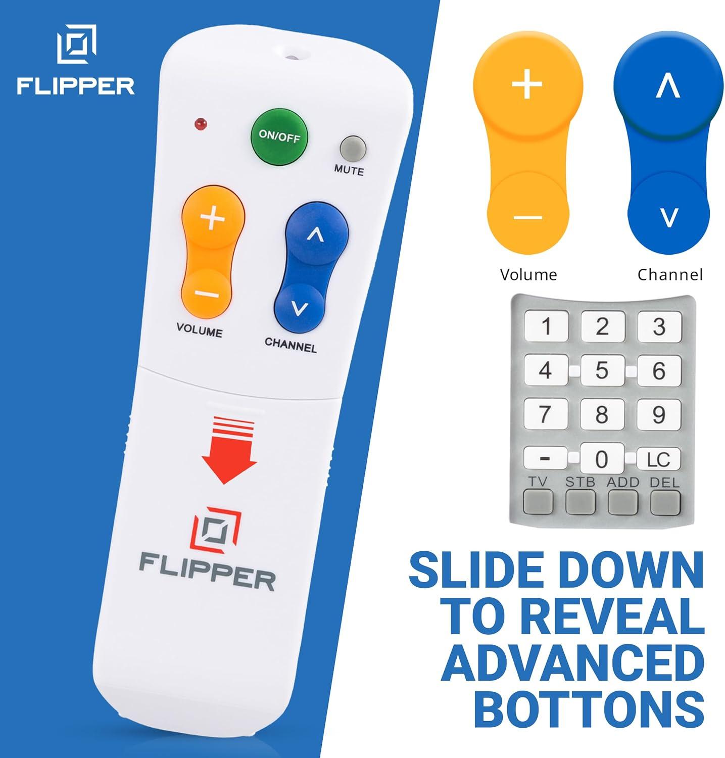 Flipper Big Button Remote (A22 V.2) Remote Control, 1 Count, 1 Pack