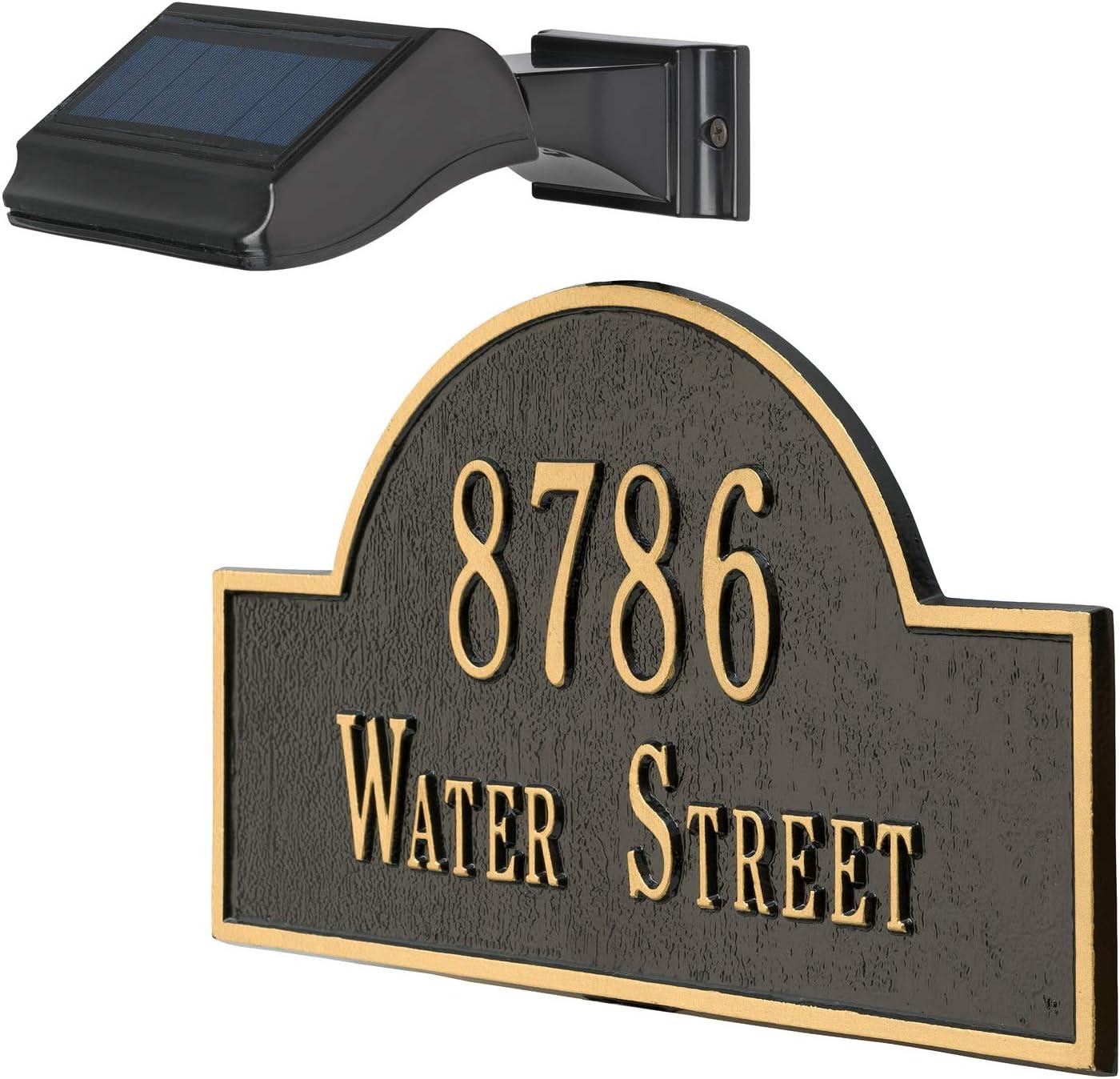 Whitehall Products 14247 Illuminator Solar Address Standard Wall Lamp - Black