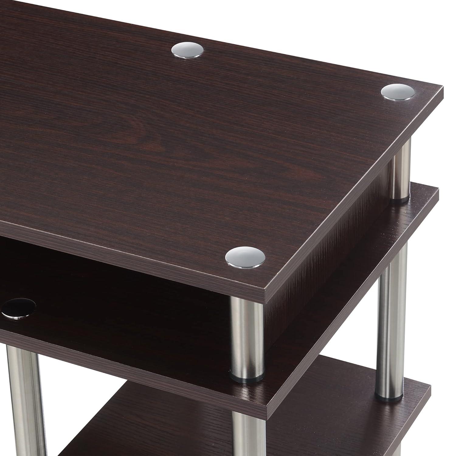 Convenience Concepts Designs2Go 30 inches Tall No Tools Student Desk with Shelves, Espresso