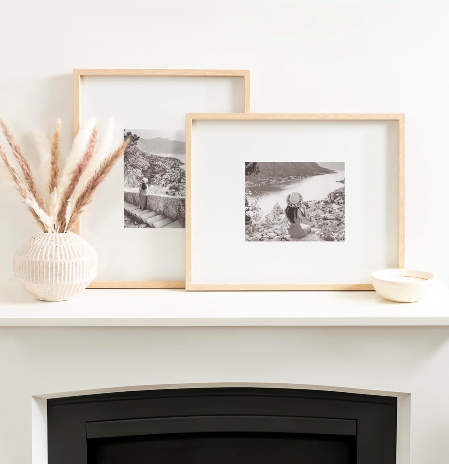 Kate & Laurel All Things Decor (Set of 3) 16"x20" Matted to 8"x10" Gibson Photo Frames Natural