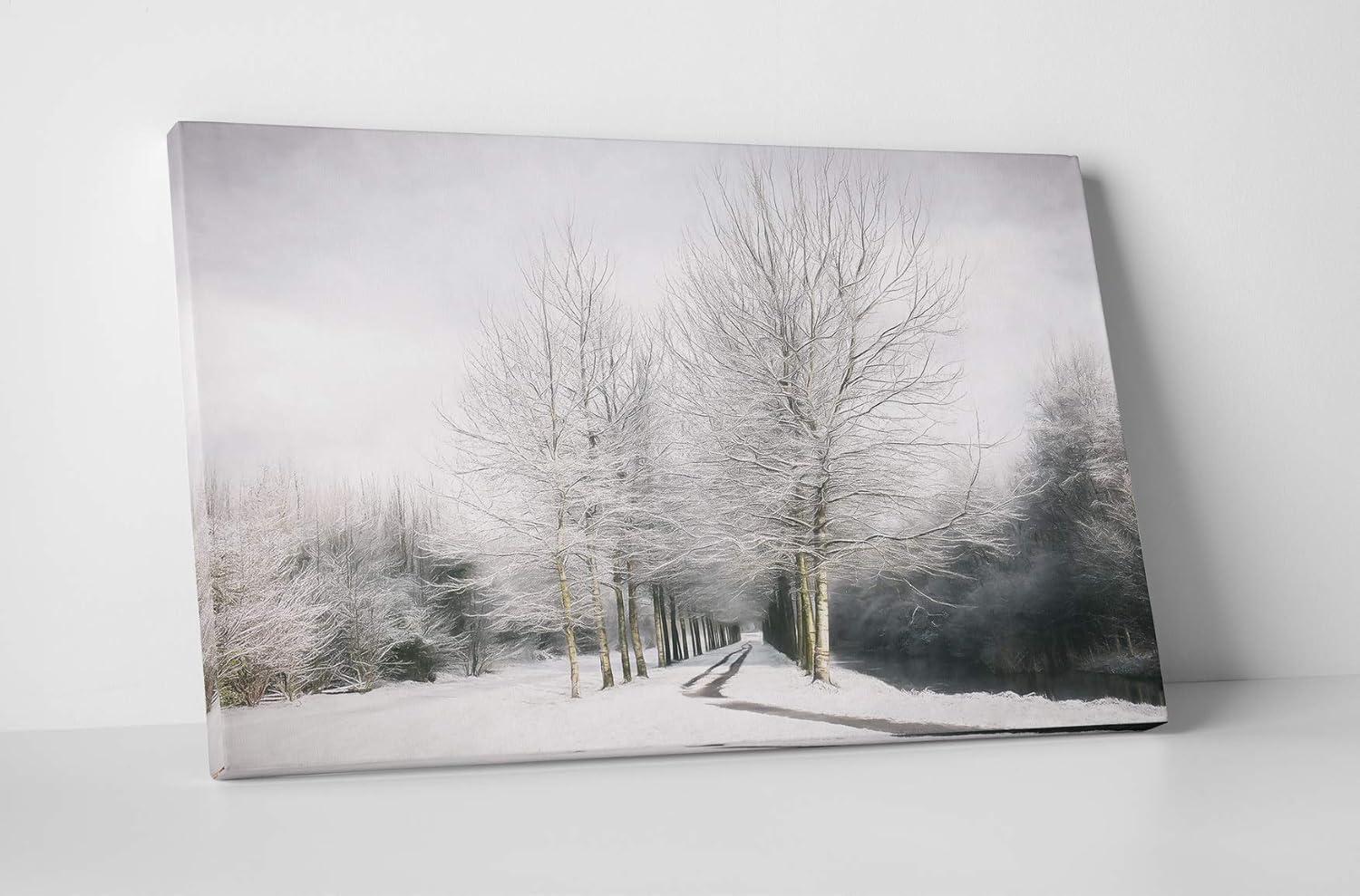 Winter Forest Scene Gallery Wrapped Canvas Wall Art, 30x40