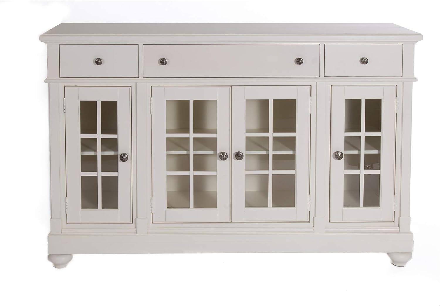 White Cottage 66" Buffet with Glass Doors