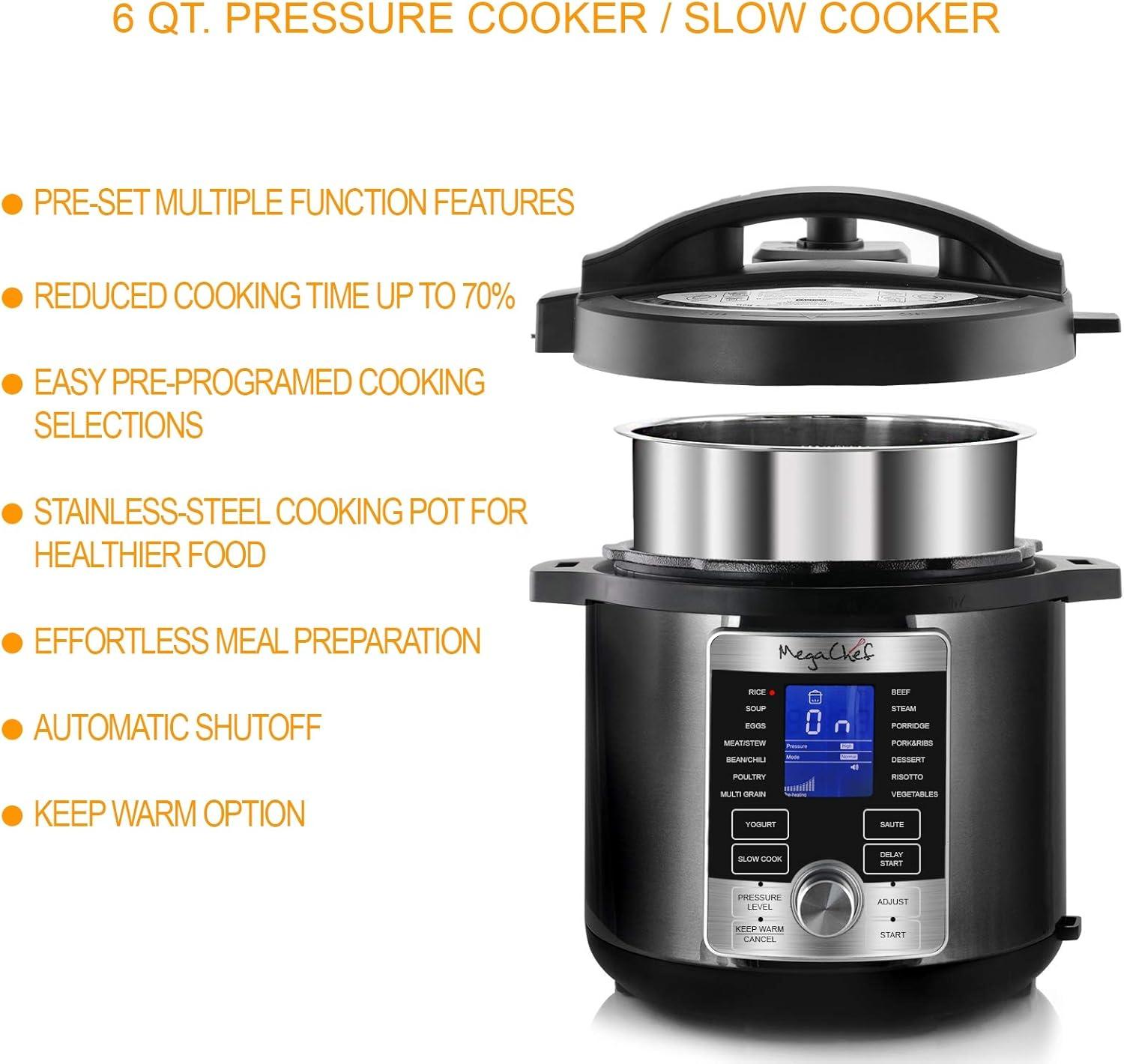 Mega Chef 6 Qt. Digital Electric Pressure Cooker