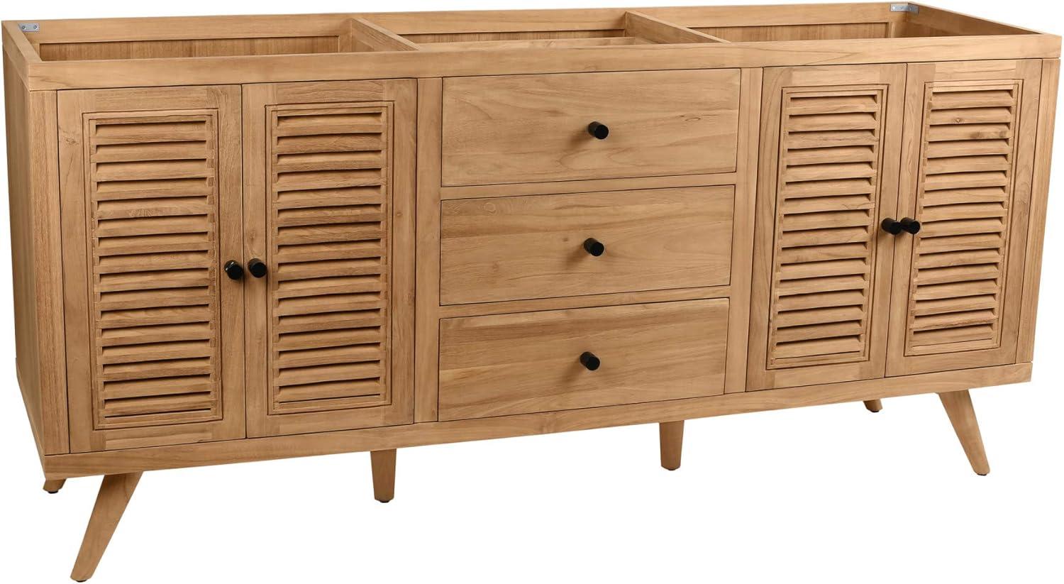 Harper 72" Natural Teak Double Freestanding Wood Vanity