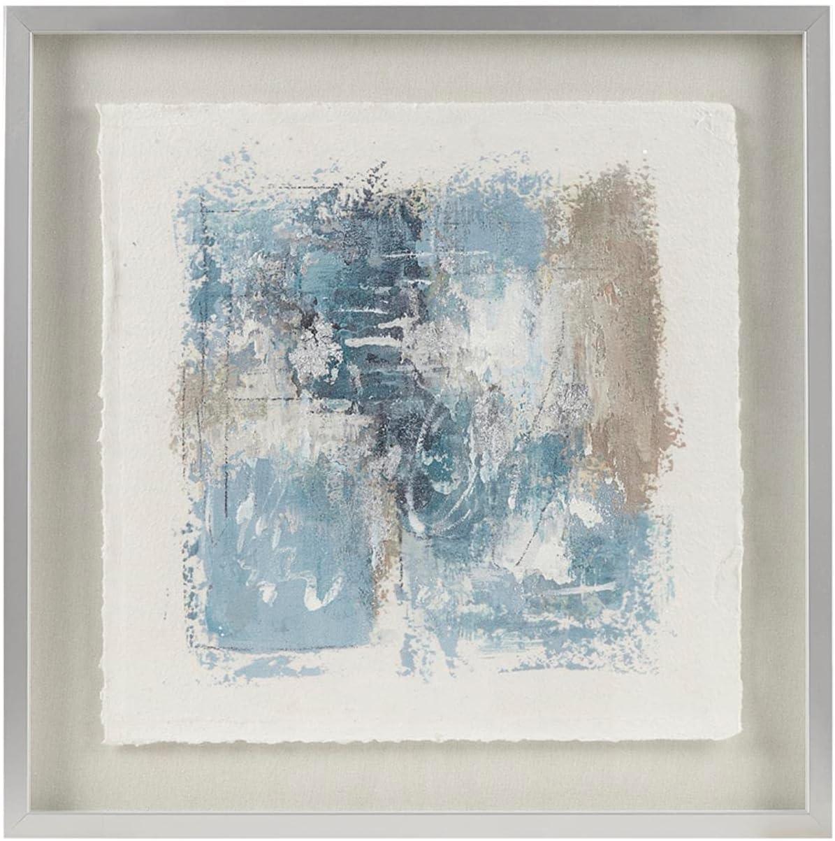 Madison Park Ashlar Modern Wood Abstract Rice Paper Single Piece in Blue