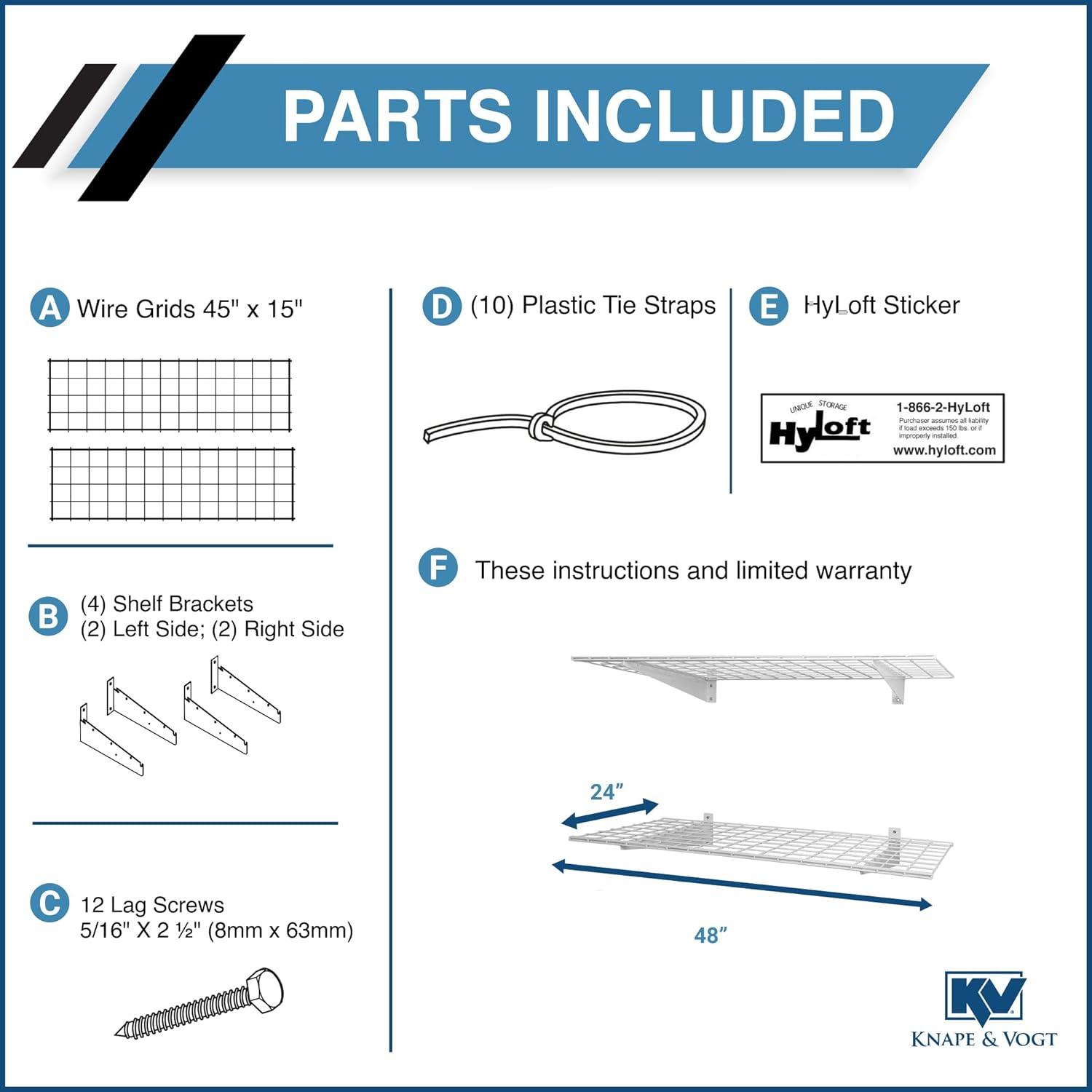 Hyloft HyLoft Steel Wall Garage Storage Shelves, Pack of 2-Shelves (Set of 2)