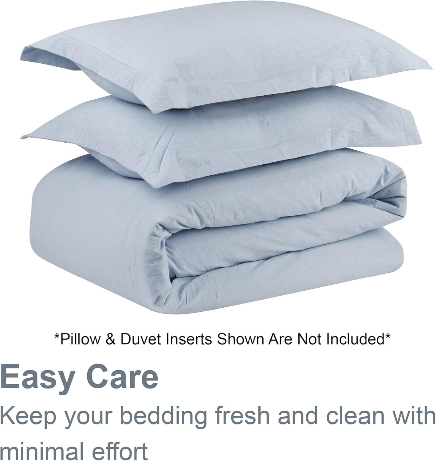 Swift Home 100% Cotton Crinkle Washed Duvet Cover Set