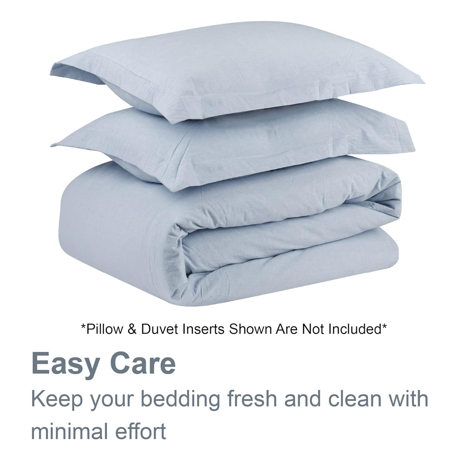Swift Home 100% Cotton Crinkle Washed Duvet Cover Set