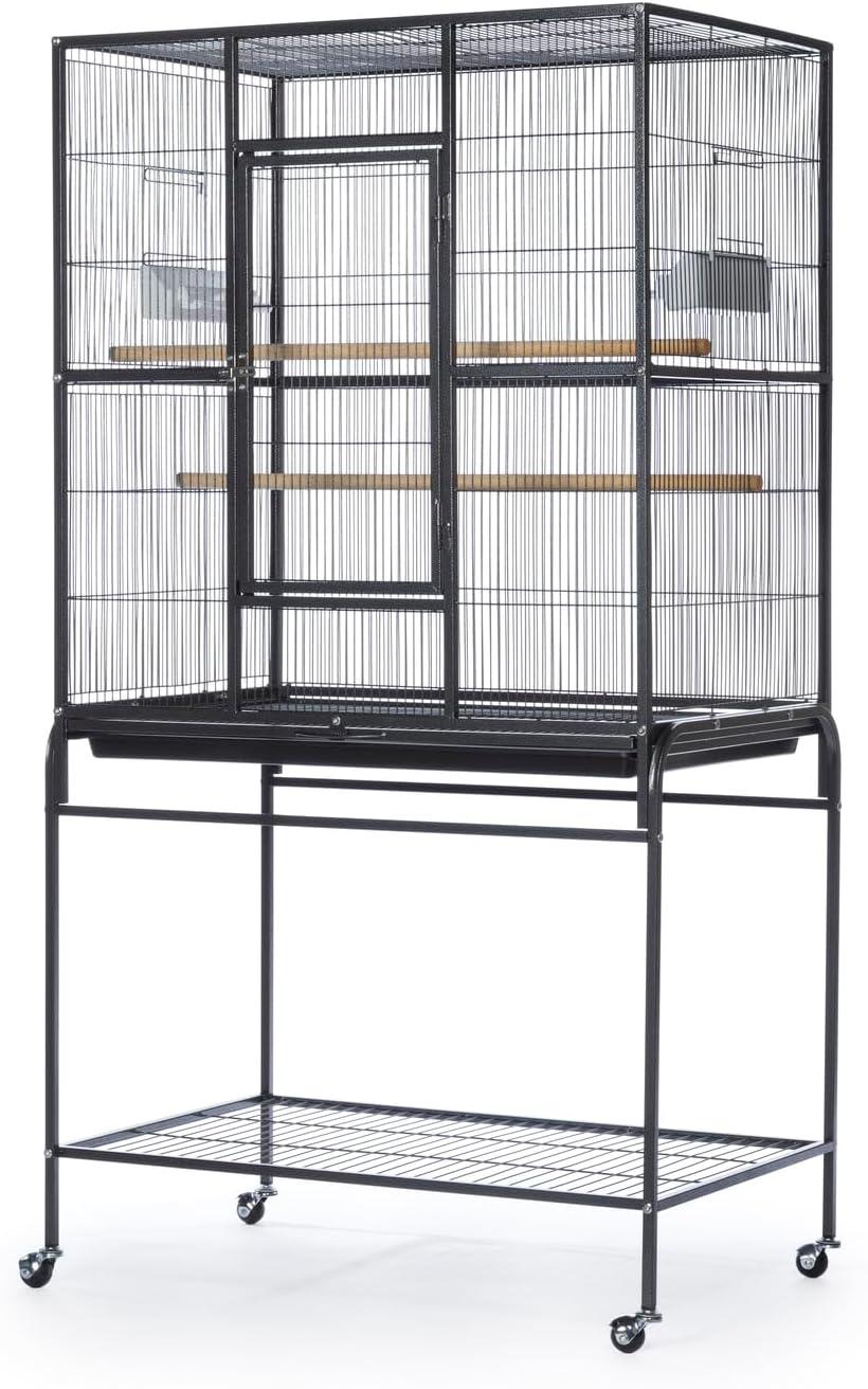 Prevue Pet Products Wrought Iron Flight Cage with Stand, Black Hammertone