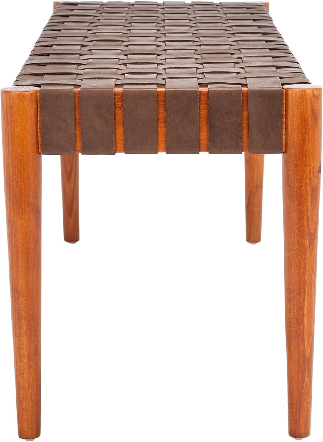 Orin 47" Woven Leather Bench
