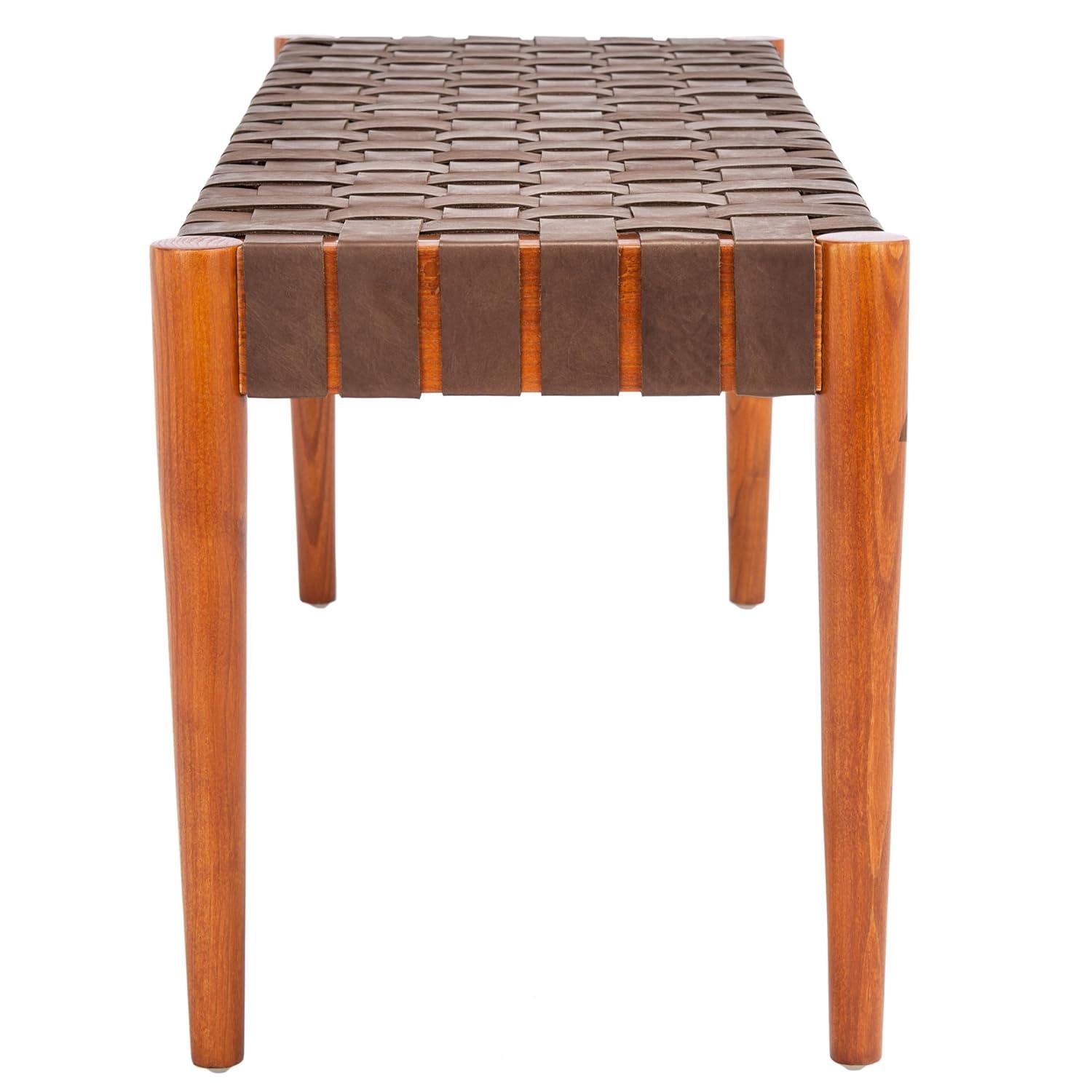 Orin 47" Woven Leather Bench