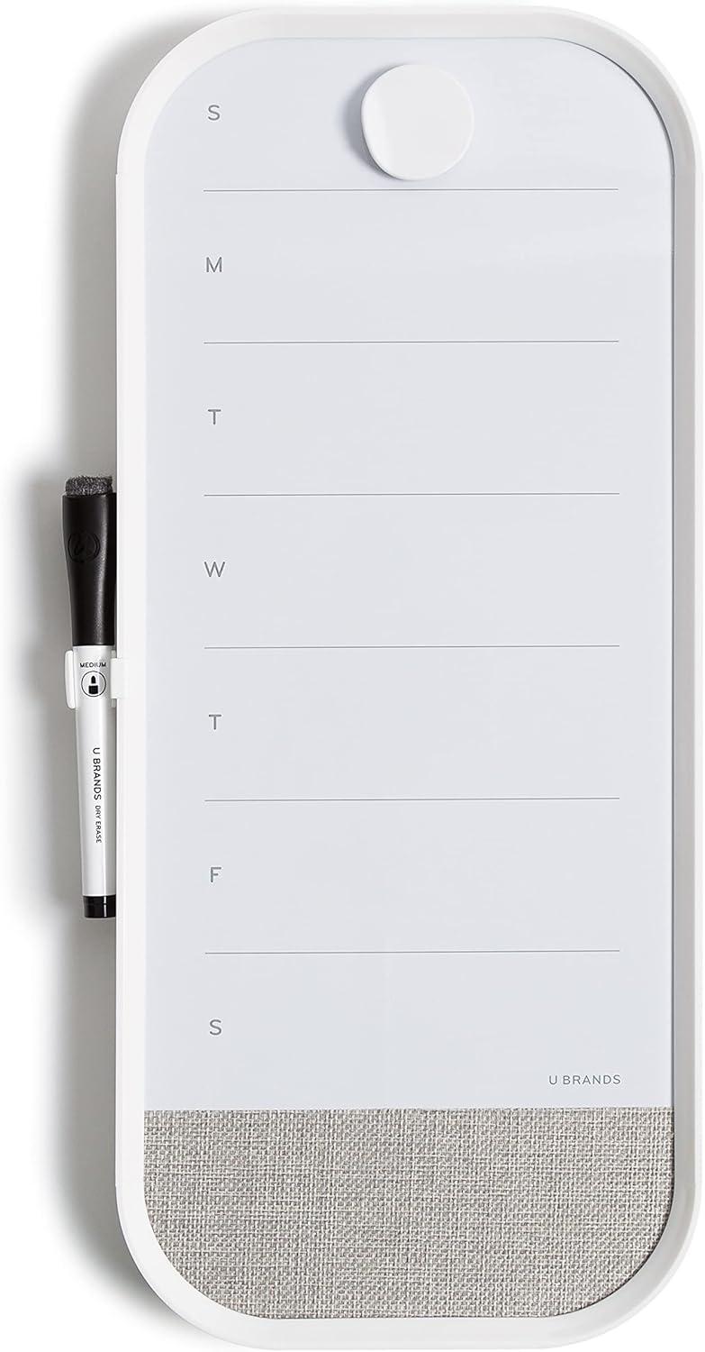 U Brands 7"x16" Modern Bevel Dry Erase Weekly Planner with Marker