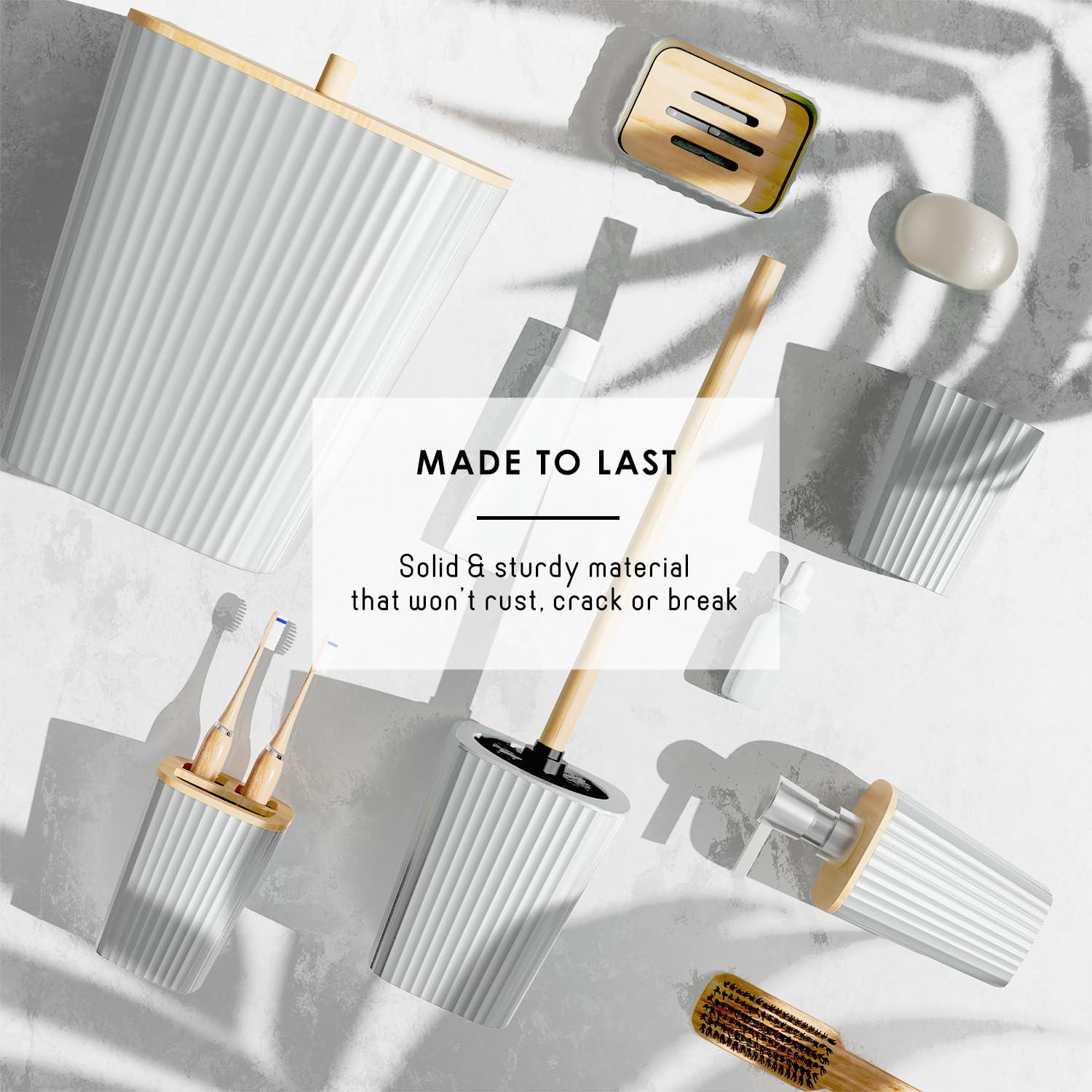 Shower Caddy and Bathroom Accessories Set - 25PC White Bathroom Accessory Set with Black Shower Shelf Caddy Set