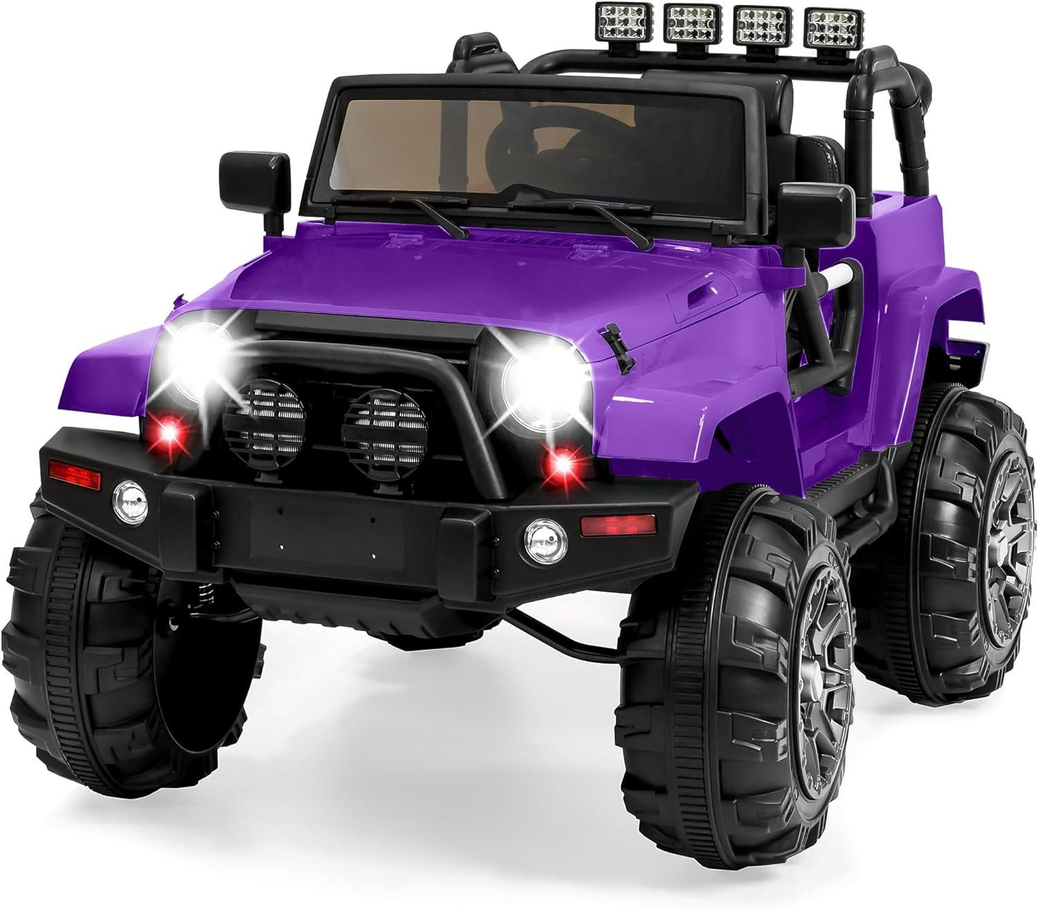 Best Choice Products 12V Kids Ride On Truck Car w/ Remote Control, Spring Suspension, Bluetooth, LED Lights