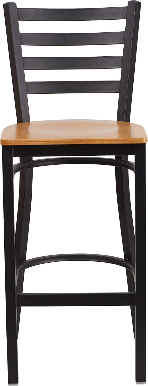 Flash Furniture Black Ladder Back Metal Restaurant Barstool