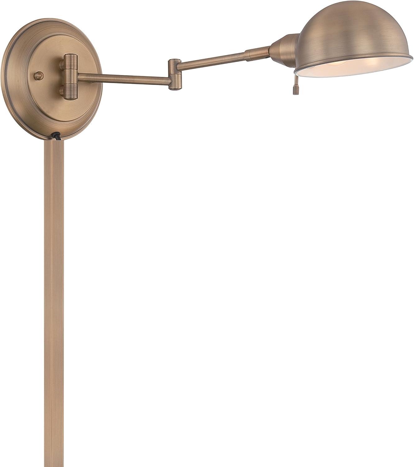 Rizzo Aged Brass Swing Arm Wall Sconce with Antique Finish