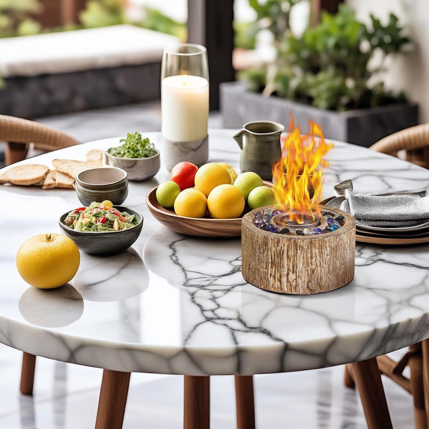 Afterglow Round TerraFab Tabletop Fire Bowl