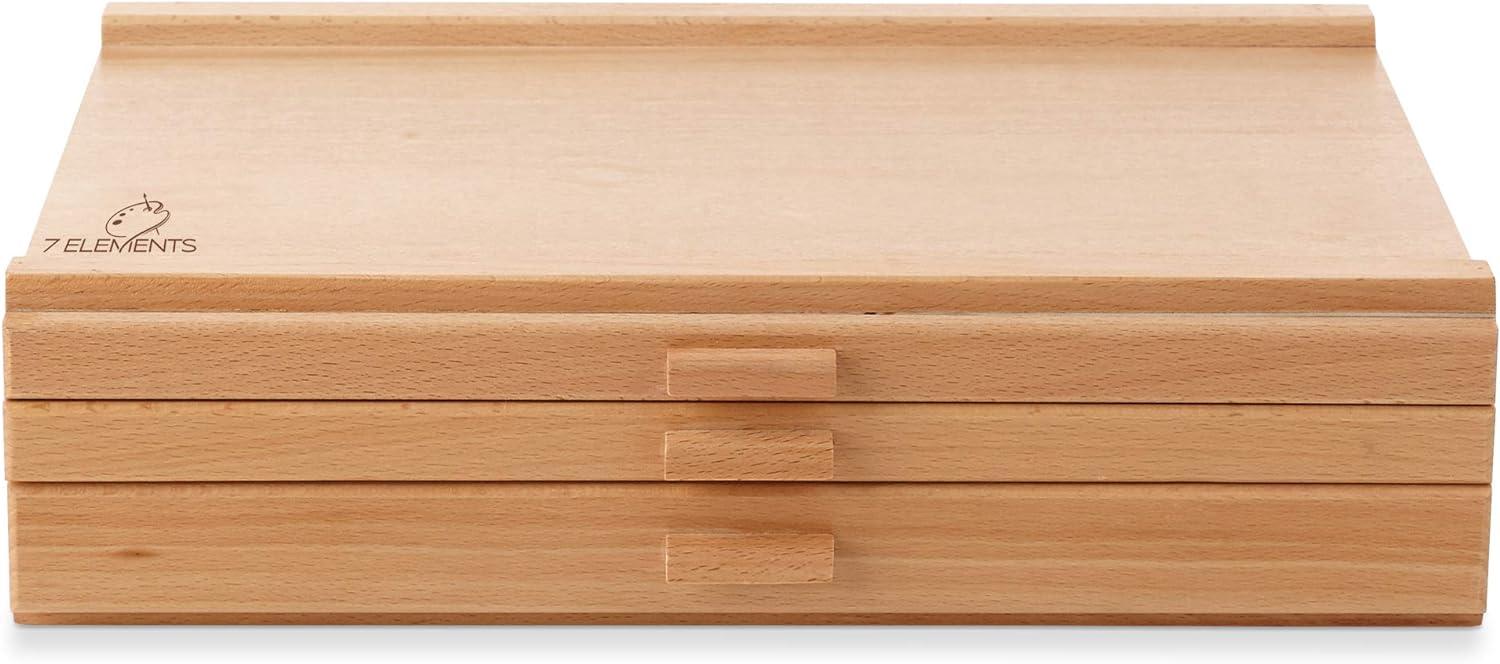 3 Drawer Beechwood Art Supply Holder