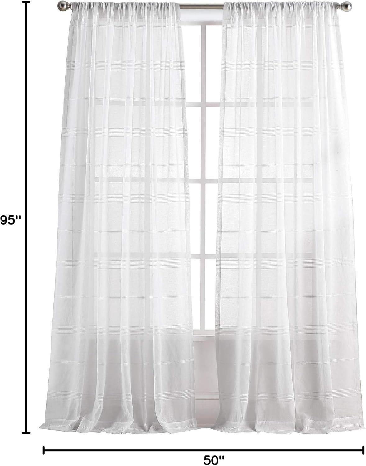 Delicate Striped Rod Pocket Curtain Panels