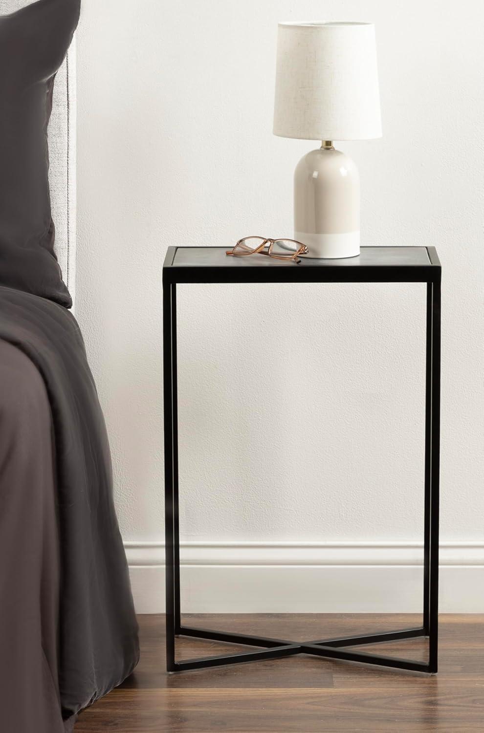 Kate and Laurel Jaspur Rectangle Metal Side Table, 16x8x24, Gold