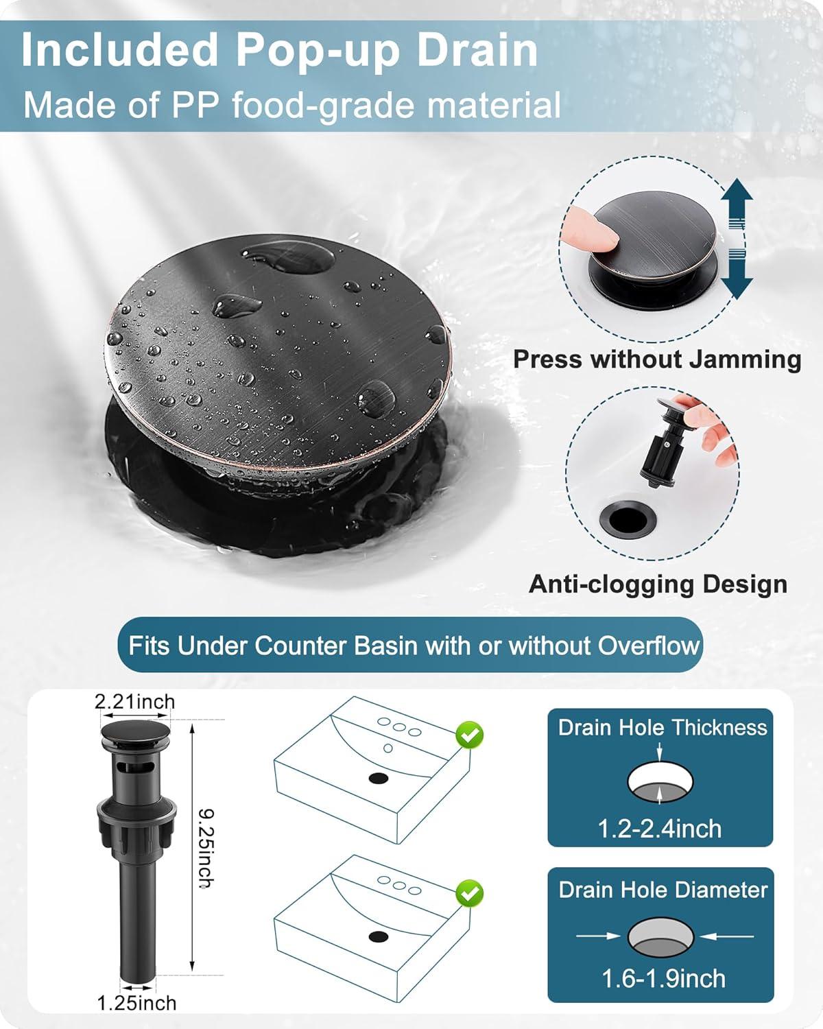 VIBRANTBATH Waterfall Low-Arc Single Hole Bathroom Faucet 6021-ORB