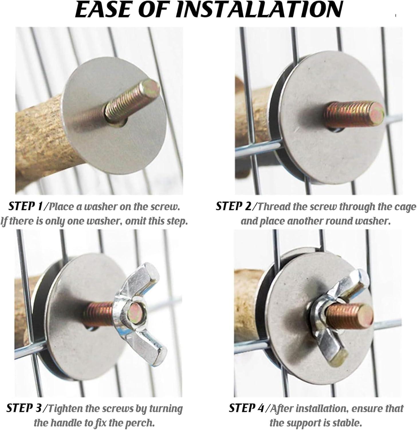 Allazone Natural Wooden Bird Perch Stand for Cage, Parrot Platform, Bird Perch Toy for Small Animals, Cockatiels, Parakeets, Finches