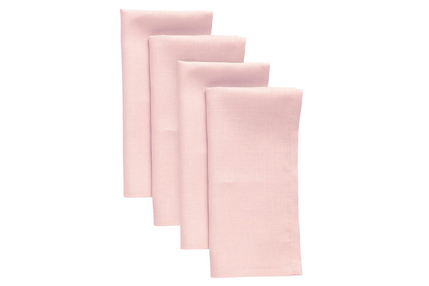 Solino Home Cotton Linen Hemstitch Dinner Napkins (Set of 4)