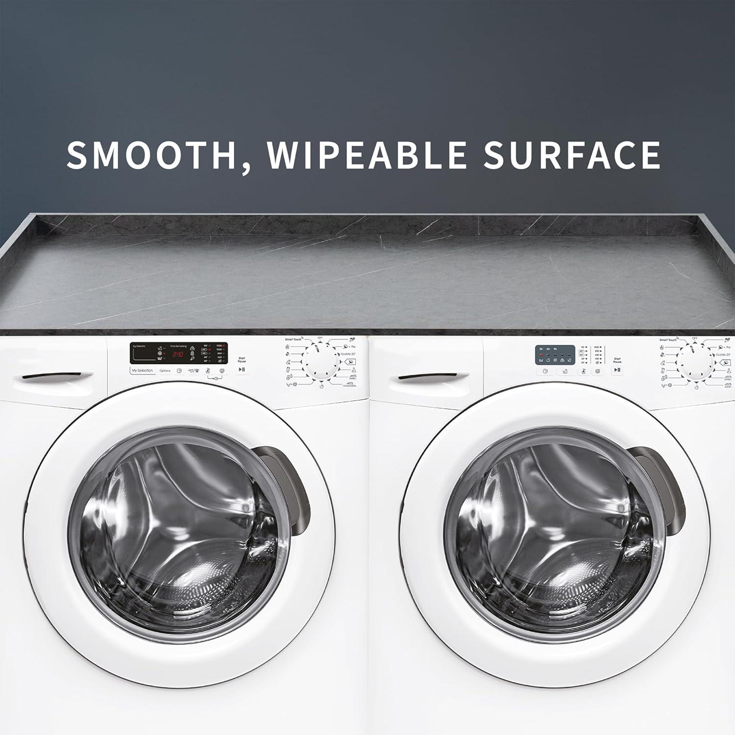 Life Finds Life Finds Black Marble Pattern Washer/Dryer 54 Inch Countertop