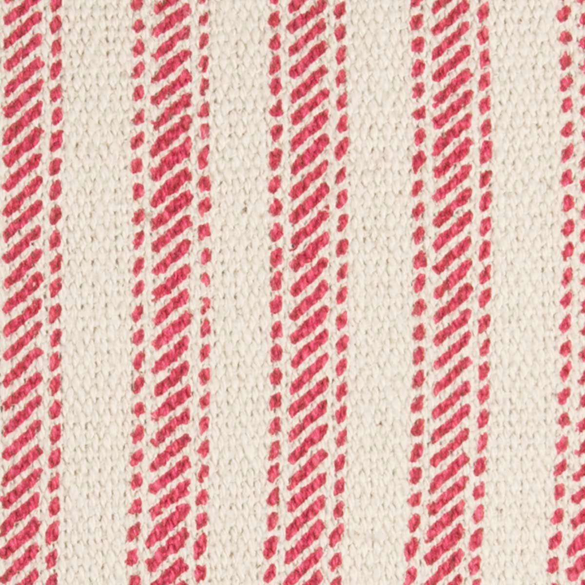20"x20" Oversize Ticking Striped Square Throw Pillow Red - Rizzy Home: Cotton Canvas, Indoor Decorative Cushion with Zipper
