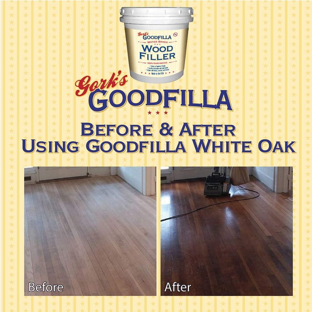 GoodFilla Water-Based Wood & Grain Filler for Wood Finishes, Non-Shrinking, White, 8 oz