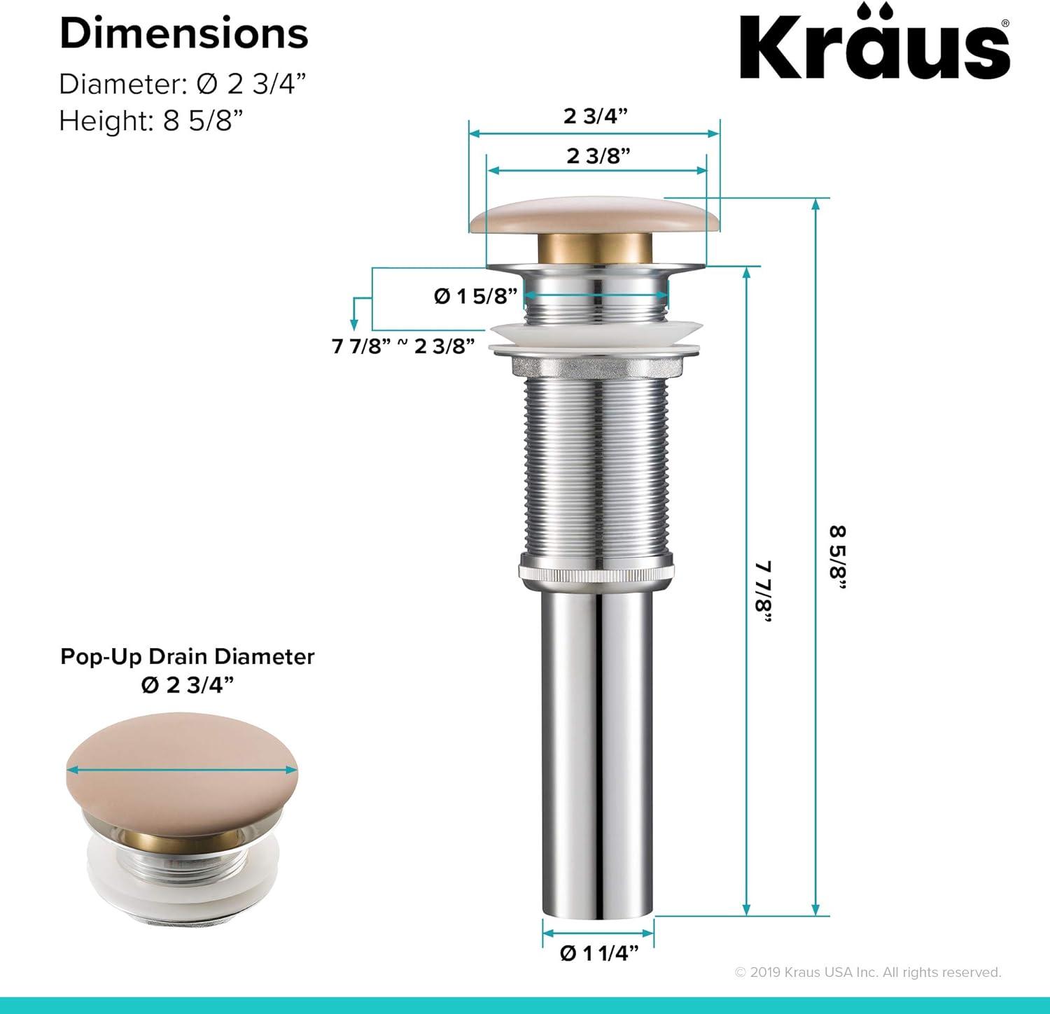 KRAUS Viva™ Thin Ceramics Vessel Bathroom Sink with Pop-Up Drain